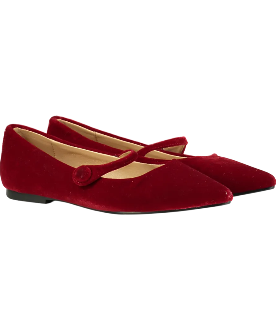 Age of Innocence Red Thea Velvet Flats UK 5 EU 38 👠
