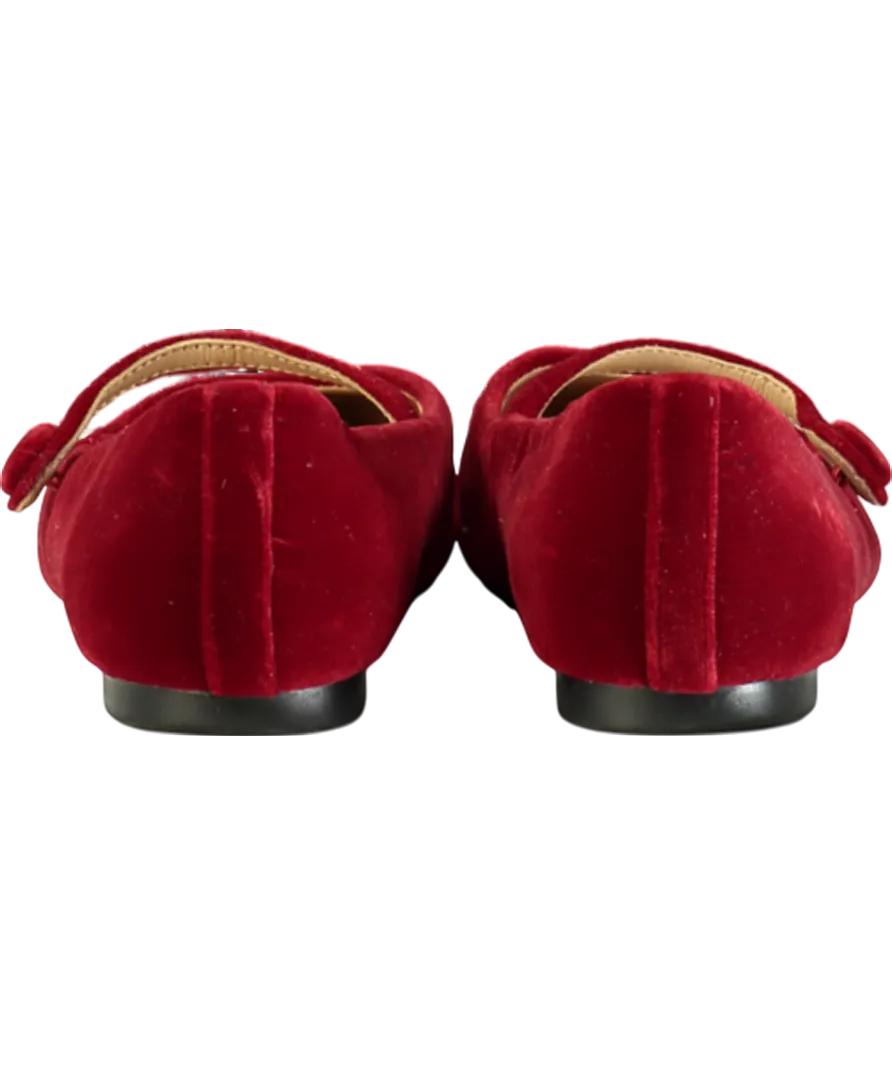 Age of Innocence Red Thea Velvet Flats UK 5 EU 38 👠