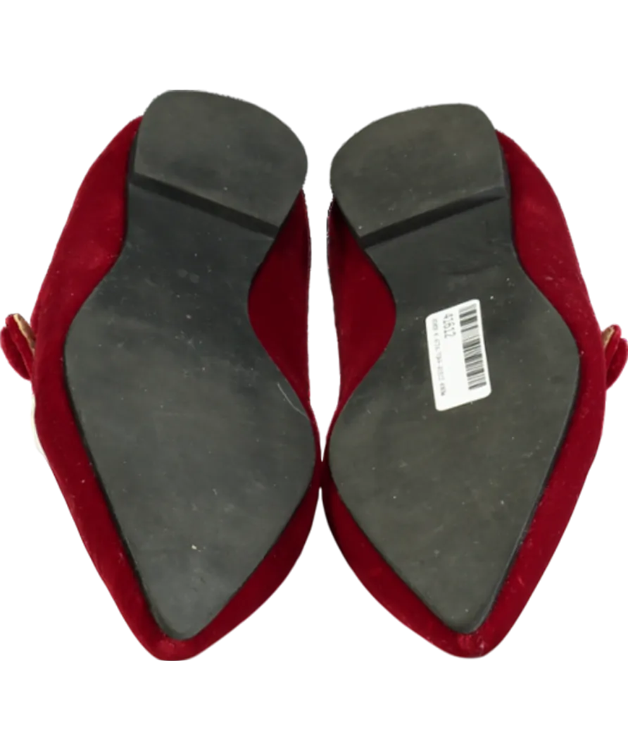 Age of Innocence Red Thea Velvet Flats UK 5 EU 38 👠