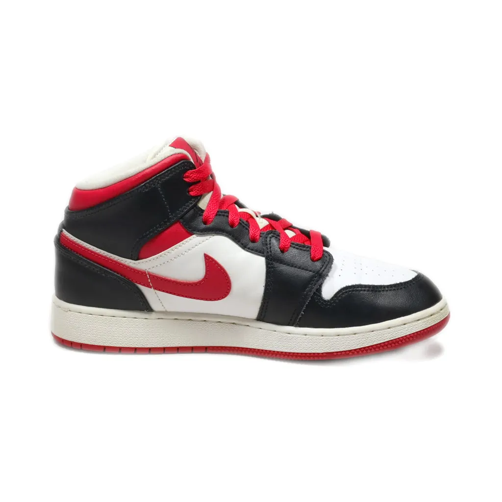Air Jordan 1 Mid High-Top Sneakers Leather Multicolour Colour For Women