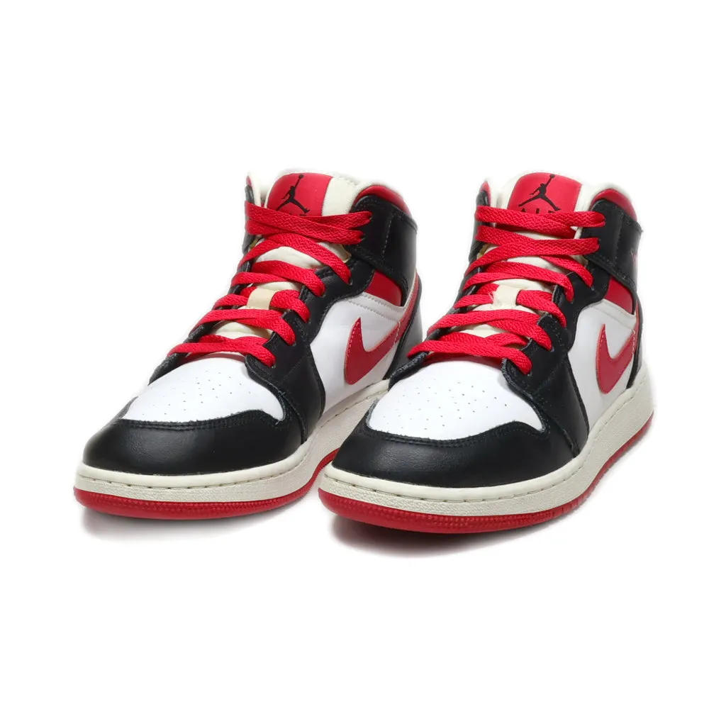 Air Jordan 1 Mid High-Top Sneakers Leather Multicolour Colour For Women