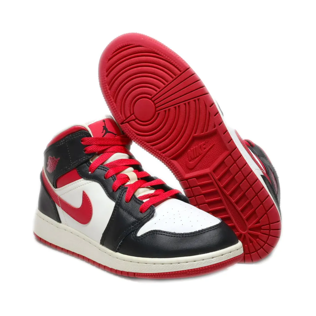 Air Jordan 1 Mid High-Top Sneakers Leather Multicolour Colour For Women