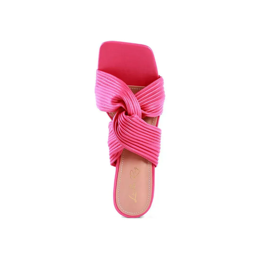 Battle Ex Cross Pleated Strap Slip On Sandals