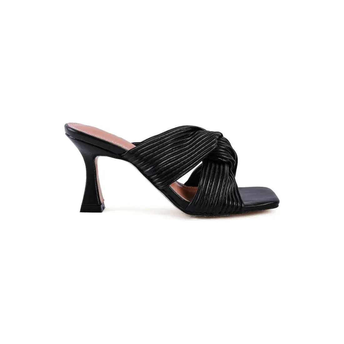 Battle Ex Cross Pleated Strap Slip On Sandals