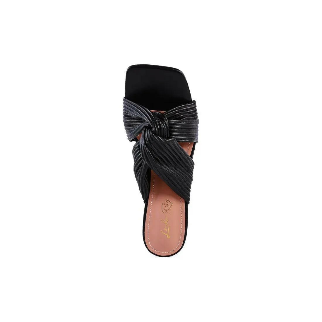 Battle Ex Cross Pleated Strap Slip On Sandals