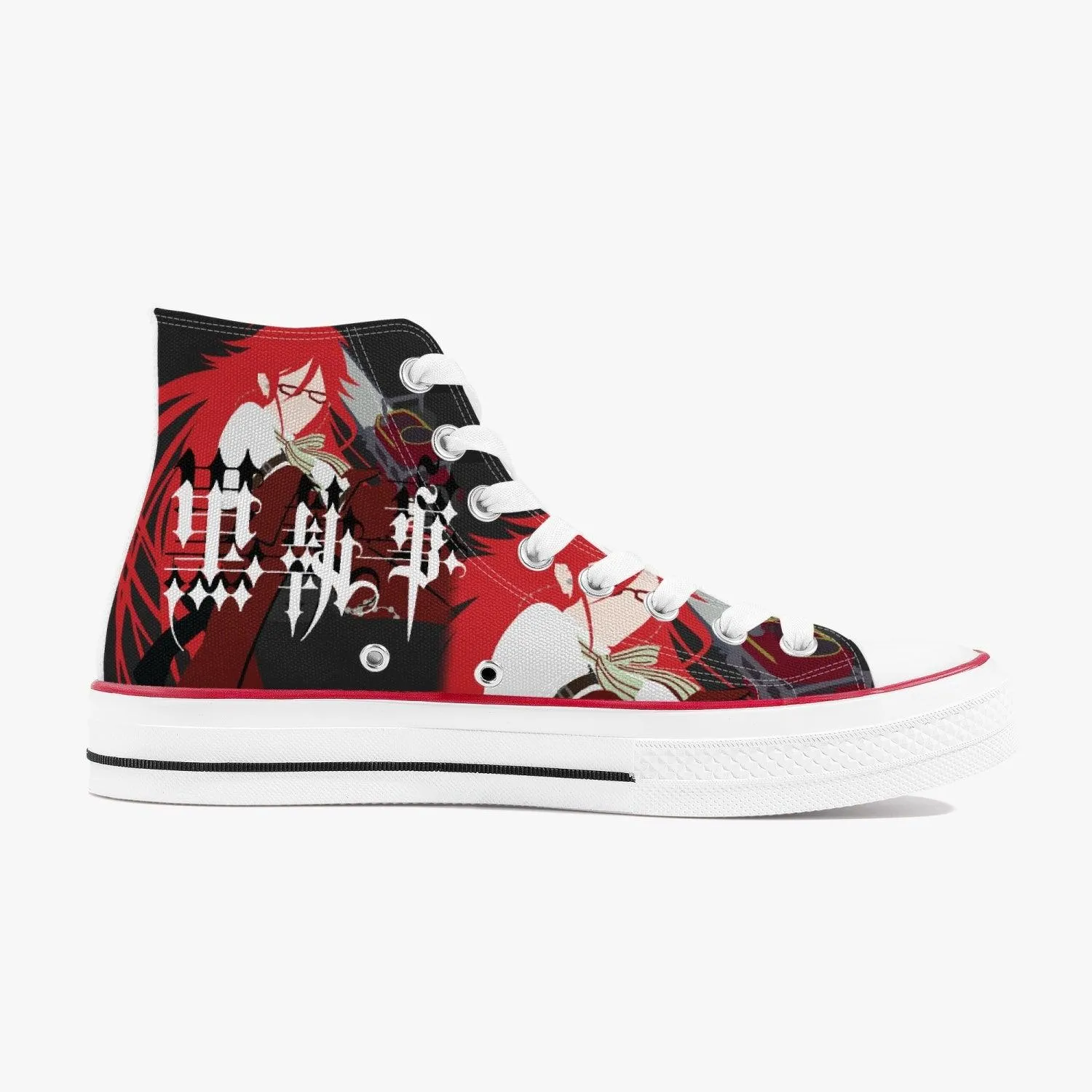 Black Butler Grell Sutcliff A-Star High White Anime Shoes