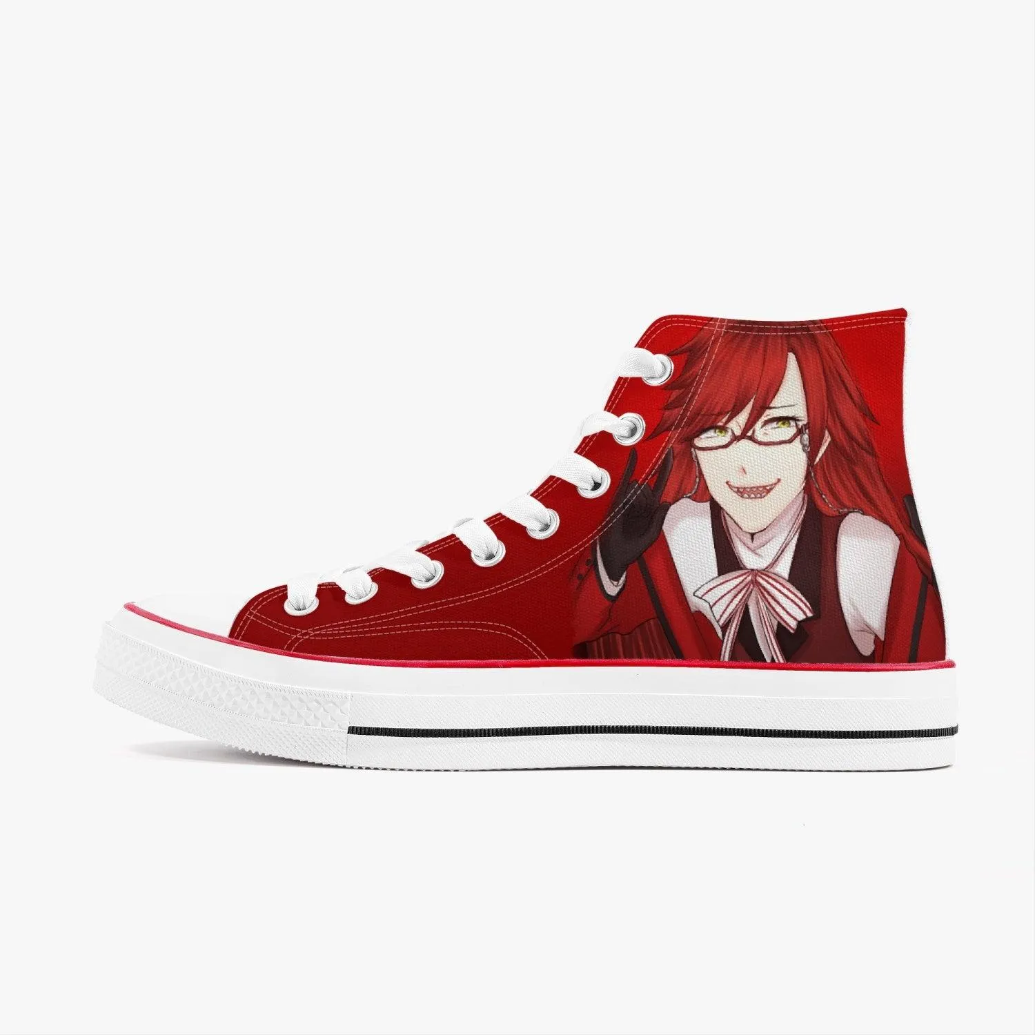 Black Butler Grell Sutcliff A-Star High White Anime Shoes