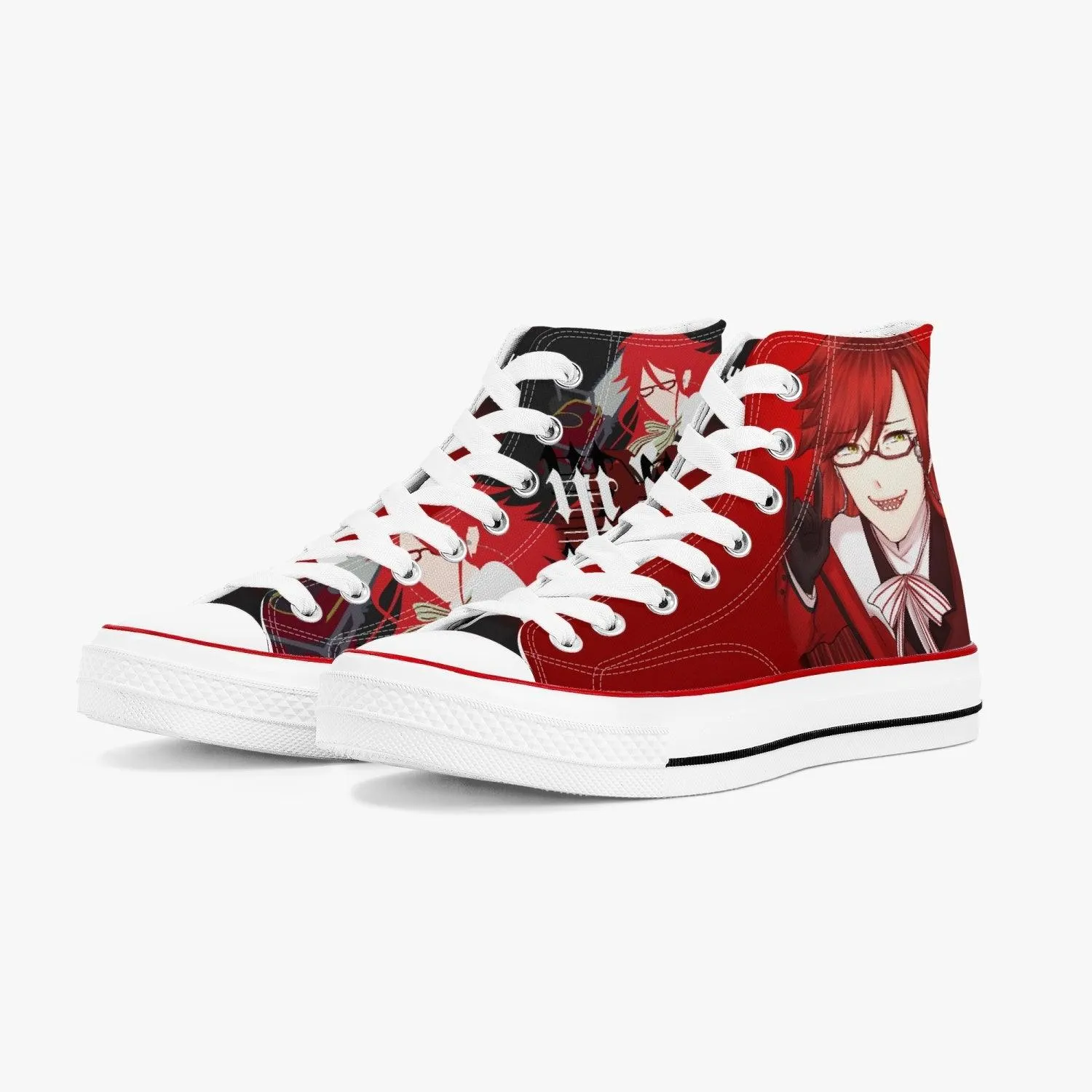 Black Butler Grell Sutcliff A-Star High White Anime Shoes