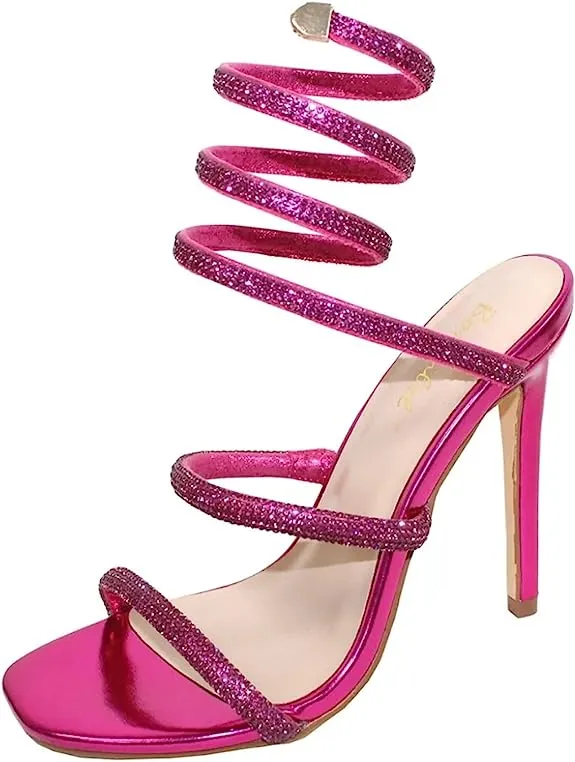 Bonnibel Rhinestone Spiral High Heels Patricia-1
