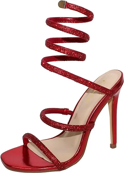 Bonnibel Rhinestone Spiral High Heels Patricia-1