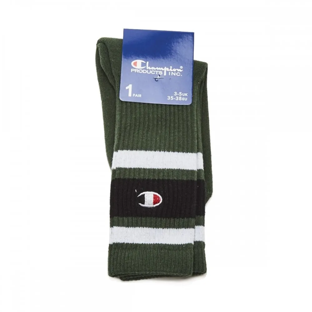 CHAMPION CREW SOCKS 804393 GS536 GREEN BLACK WHITE