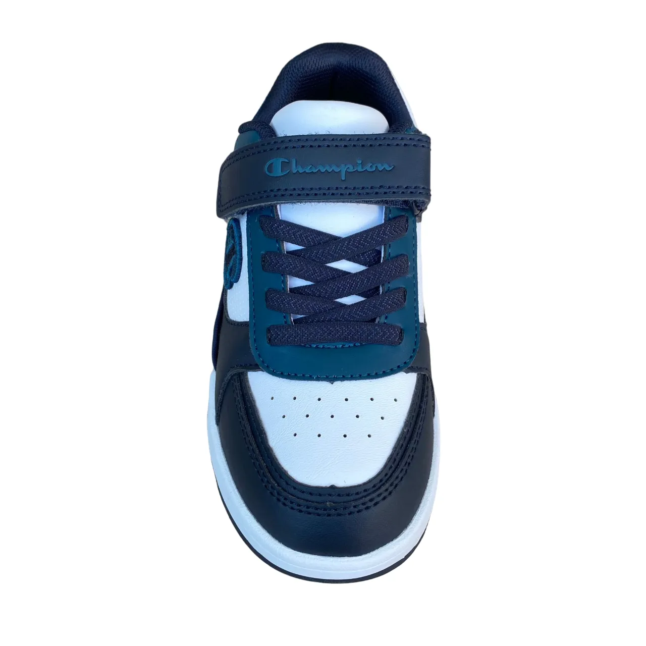 Champion scarpa sneakers da bambino con laccio elastico e velcro RD18 Heritage S32815 BS501 blu-bianco