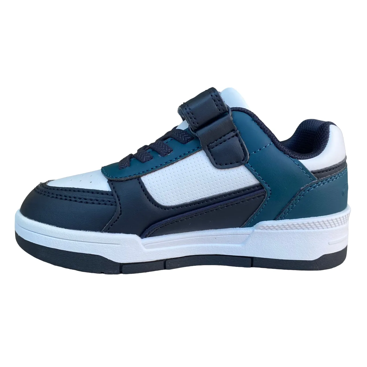 Champion scarpa sneakers da bambino con laccio elastico e velcro RD18 Heritage S32815 BS501 blu-bianco