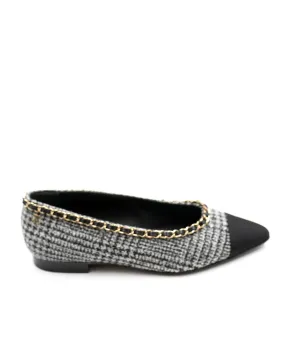Chanel pointy toe tweed ballerina flats AJL0027