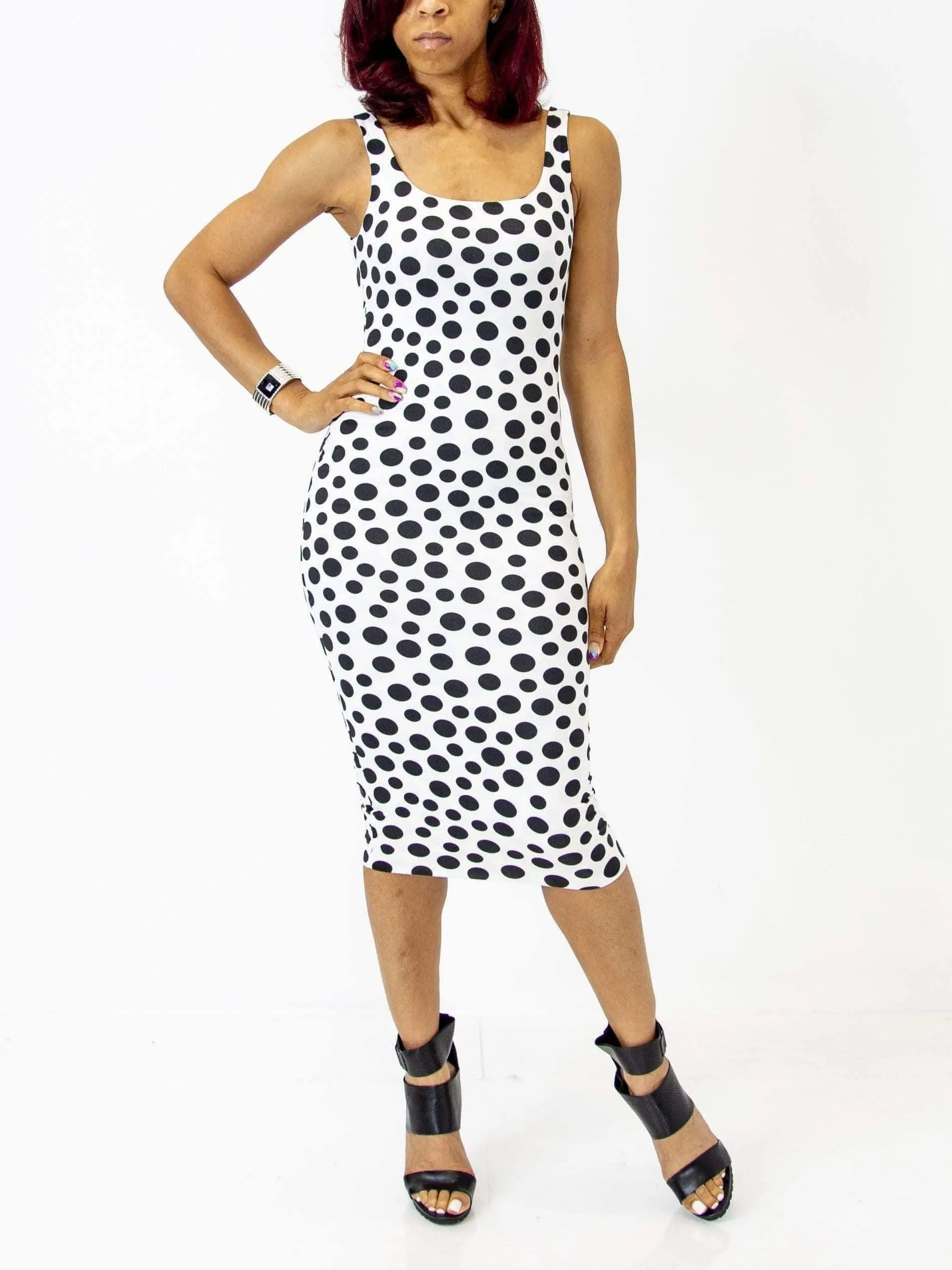 Dot Com White | Bodycon Polka Dot Dress