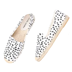 Espadrilles Rubber Sole - Dotted White