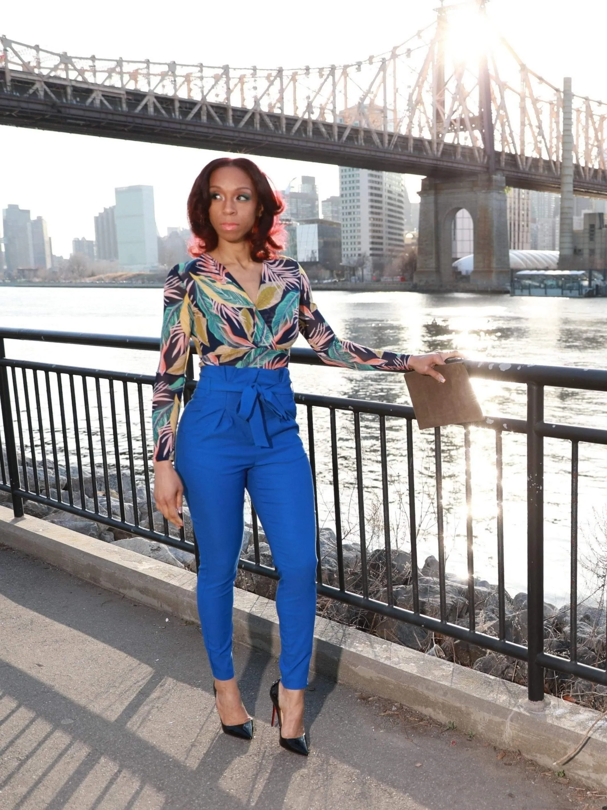 Flatter Wave | Paperbag Waist Pants Blue