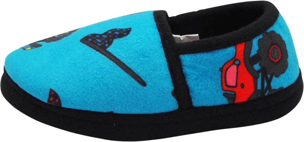 NORTY Big Kids 4-6 Blue Monster Truck Slippers 17201