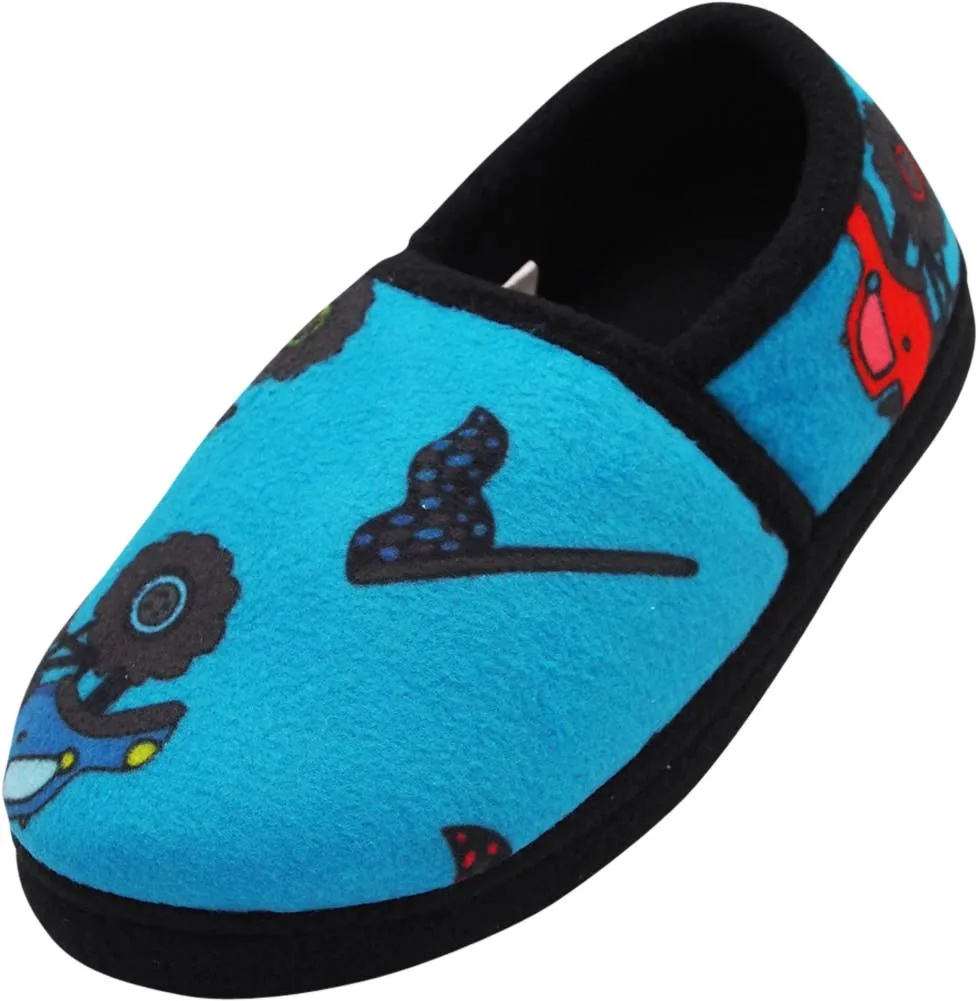 NORTY Big Kids 4-6 Blue Monster Truck Slippers 17201