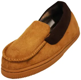 Norty Boys 11-3 Tan Brown Moccasin Slipper 17507