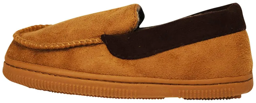 Norty Boys 11-3 Tan Brown Moccasin Slipper 17507