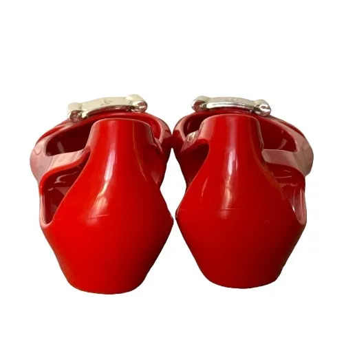 SALVATORE FERRAGAMO Bermuda Red Jelly Flat Ballet Shoes, Size 5