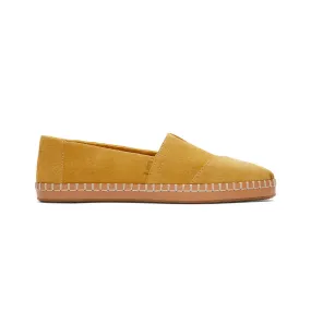 TOMS Espadrille Alpargata Leather Wrap Women - Amber Gold Suede Canvas